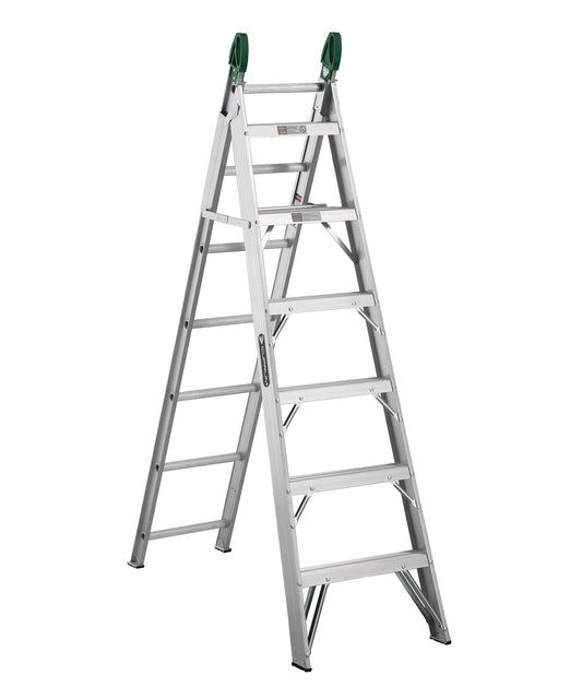 Escalera Cuprum convertible de aluminio con ProGrip® de 13 pies de altura y capacidad de carga de 175 Kg Cuprum C-2287-13