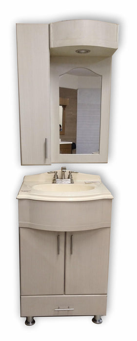 Gabinete y espejo modelo Pisa color encino polar de 48 x 60 cm. Massa GPISAEN 