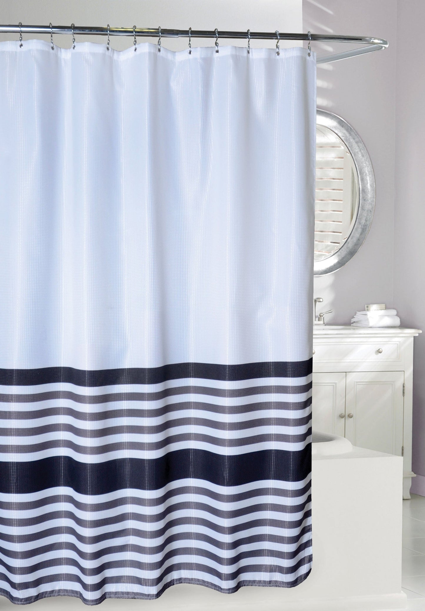 Cortina para baño bridge stripe 71" Moda 205081 