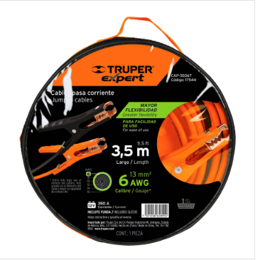 Cables Pasa Corriente 3.5m Truper 6awg Truper CAP-3506T 