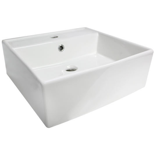 Lavabo De Sobreponer Cuadrato Blanco Cato LCUA01 