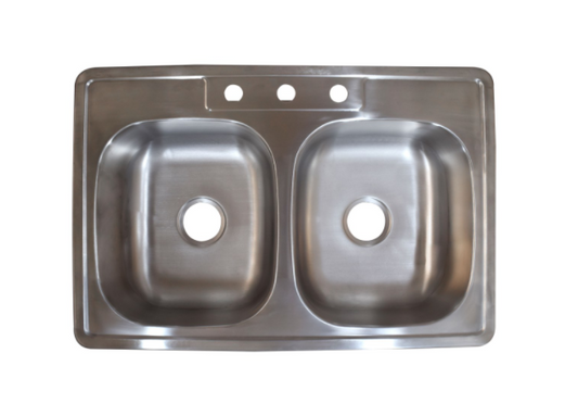 Sink doble de empotrar de 17.80 cm de profundidad Anbec TIN33227 