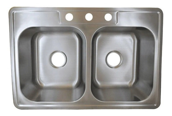 Sink doble de empotrar de 20.30 cm de profundidad Anbec TIN33228 